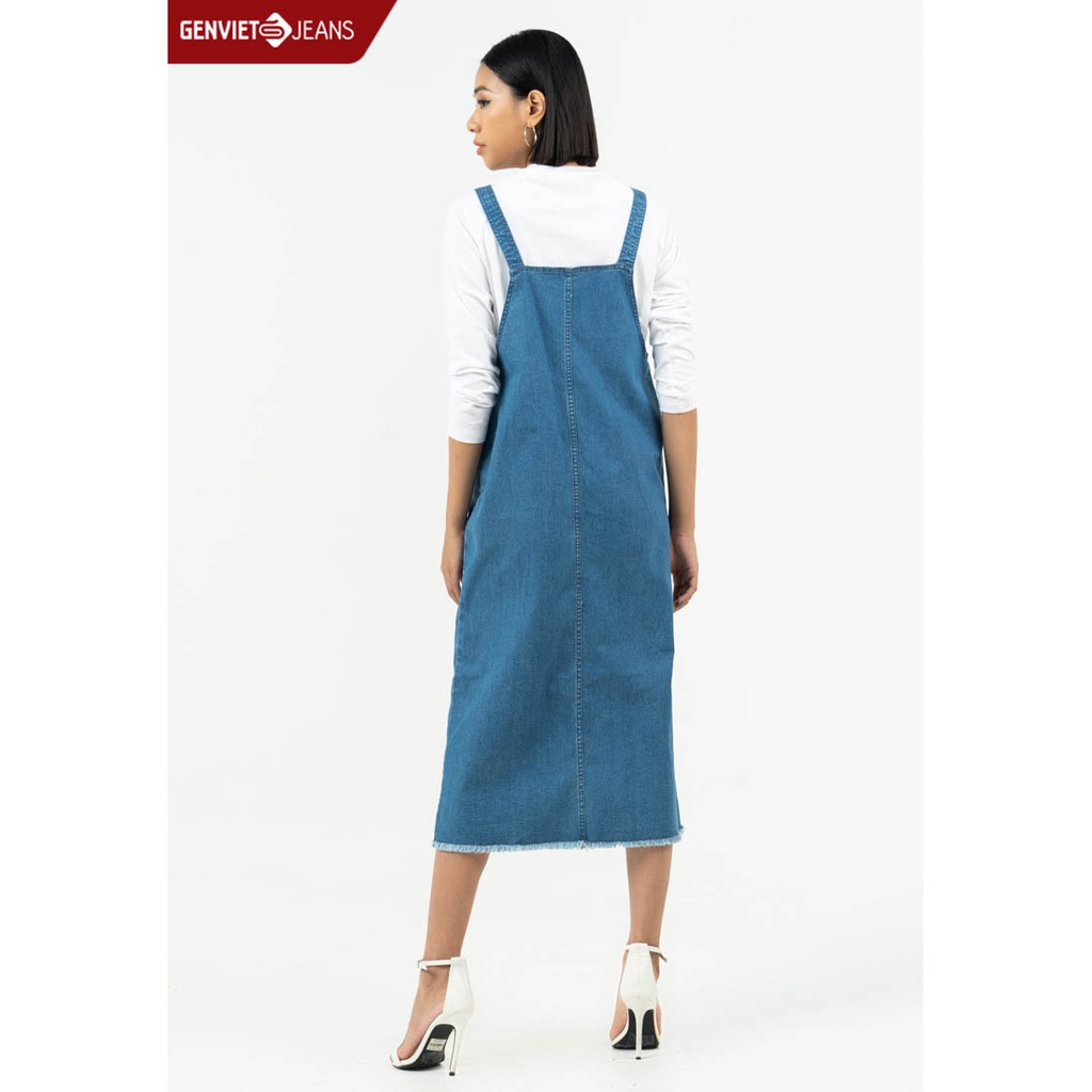 [Mã WABR151B giảm 10% tối đa 50k đơn từ 250k] Yếm jeans Nữ TY524J826 GENVIET