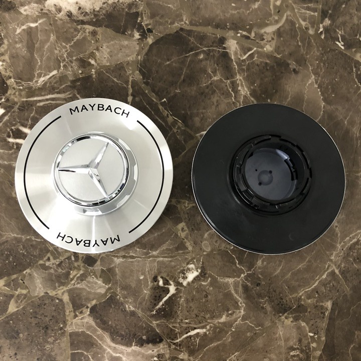 Logo chụp mâm, ốp lazang bánh xe ô tô Maybach, đường kính ngoài đĩa chụp: 14.5cm, đường kính trong: 4.5cm mã A400