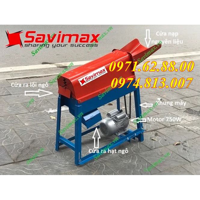 Máy tách hạt ngô 1 cửa nạp Savimax TN750W