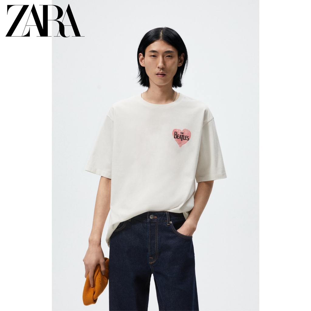 Áo Thun Ngắn Tay In Hình Trái Tim Thời Trang ZARA Dành Cho Nam 1277405 251
