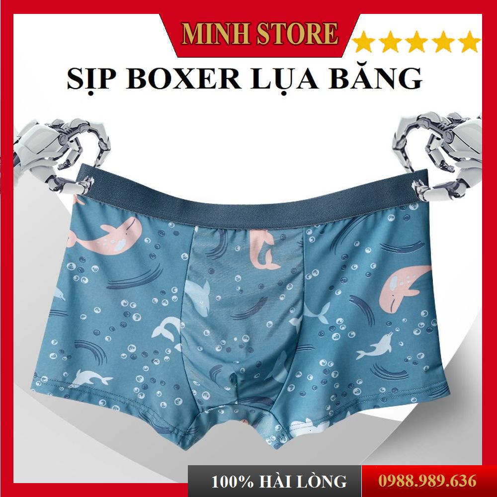 Quần lót nam BOXER vải lụa băng,Quần sịp nam đúc lụa băng tự nhiên 100% thoáng khí, co giãn cao cấp SL03 - MINHSTORE