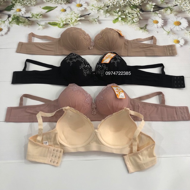 Áo ngực không gọng bigsize bản to ren nâng ngực Thái Lan cup B Anny555