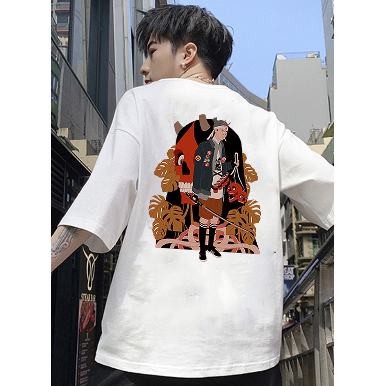 Áo thun tay lỡ form rộng nam phong cách Samurai thời trang cá tính vải dày mịn BST20