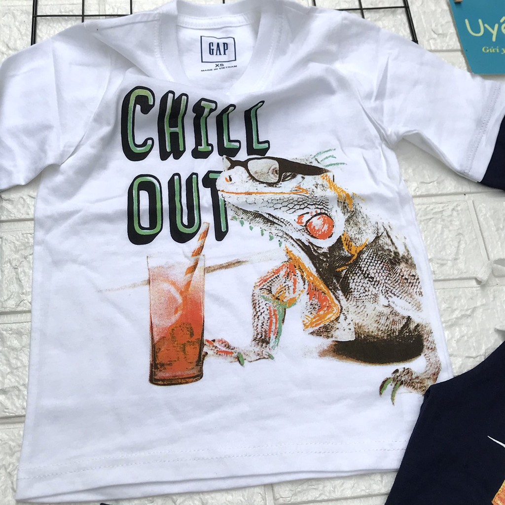 Bộ dài vải xuất Gap tay nối sành điệu cho bé trai 15-48kg