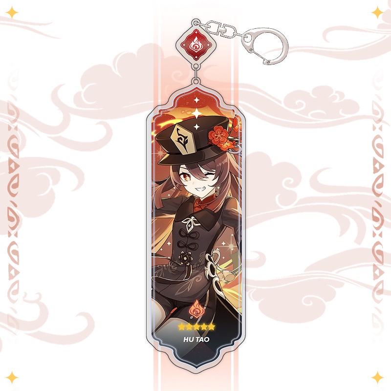 Mô hình móc khóa mica in hình nhân vật Genshin impact