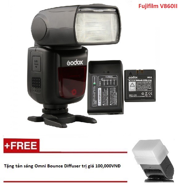 Đèn Flash Godox V860II Cho Fujifilm (Kèm pin và sạc) - Tặng tản sáng Omni bouce