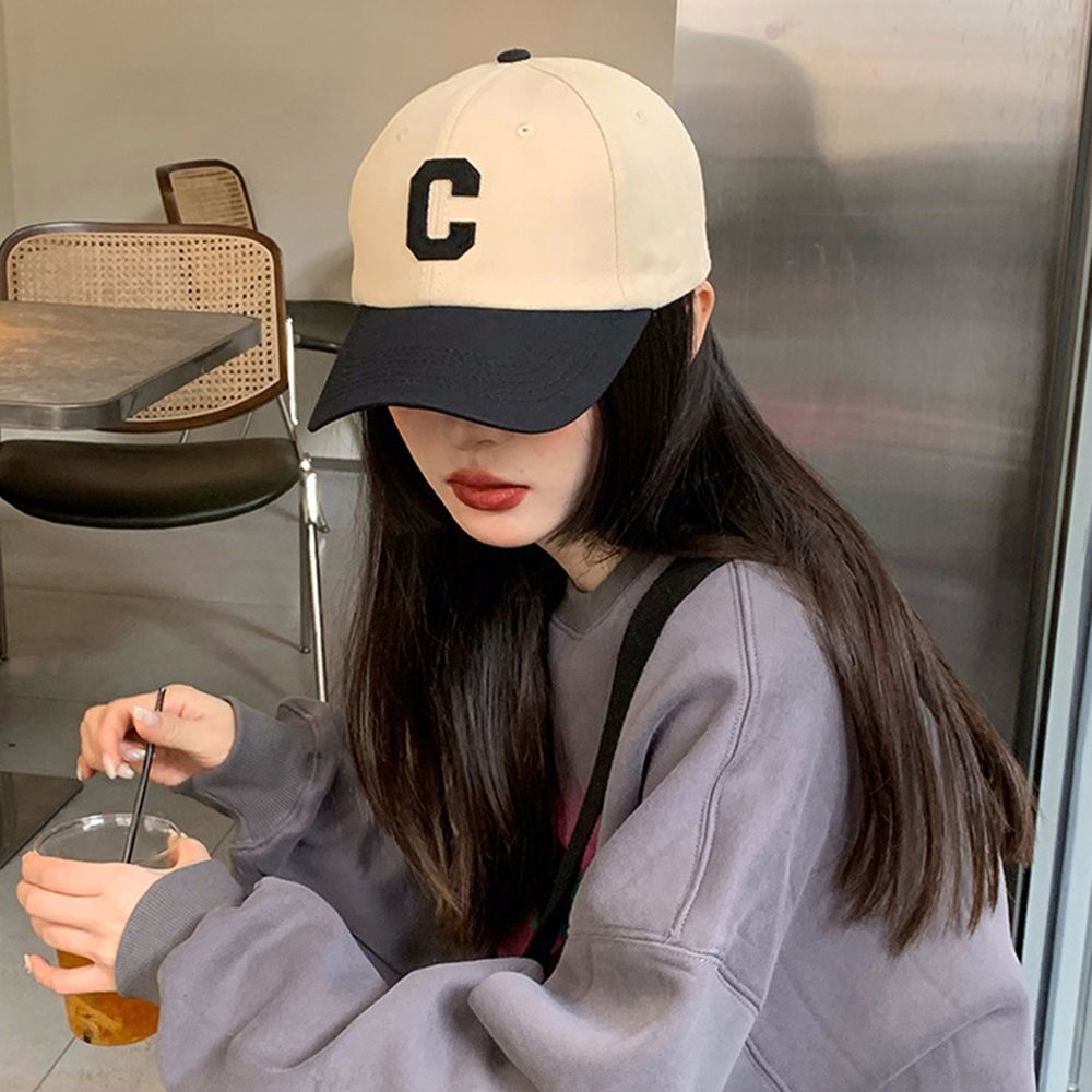 Mũ lưỡi trai cotton thêu chữ phong cách hip hop Hàn Quốc cho nữ