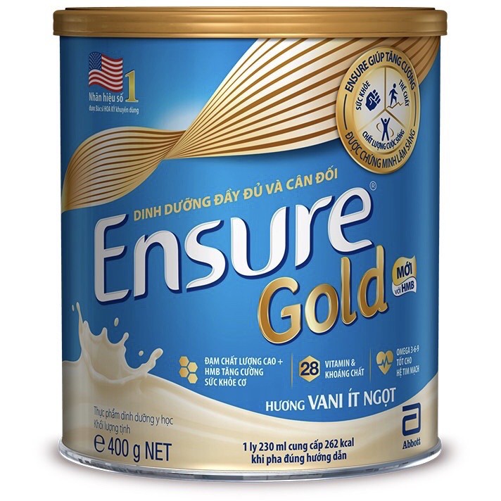 Sữa Bột Ensure Gold Hương Vani Ít Ngọt 400g