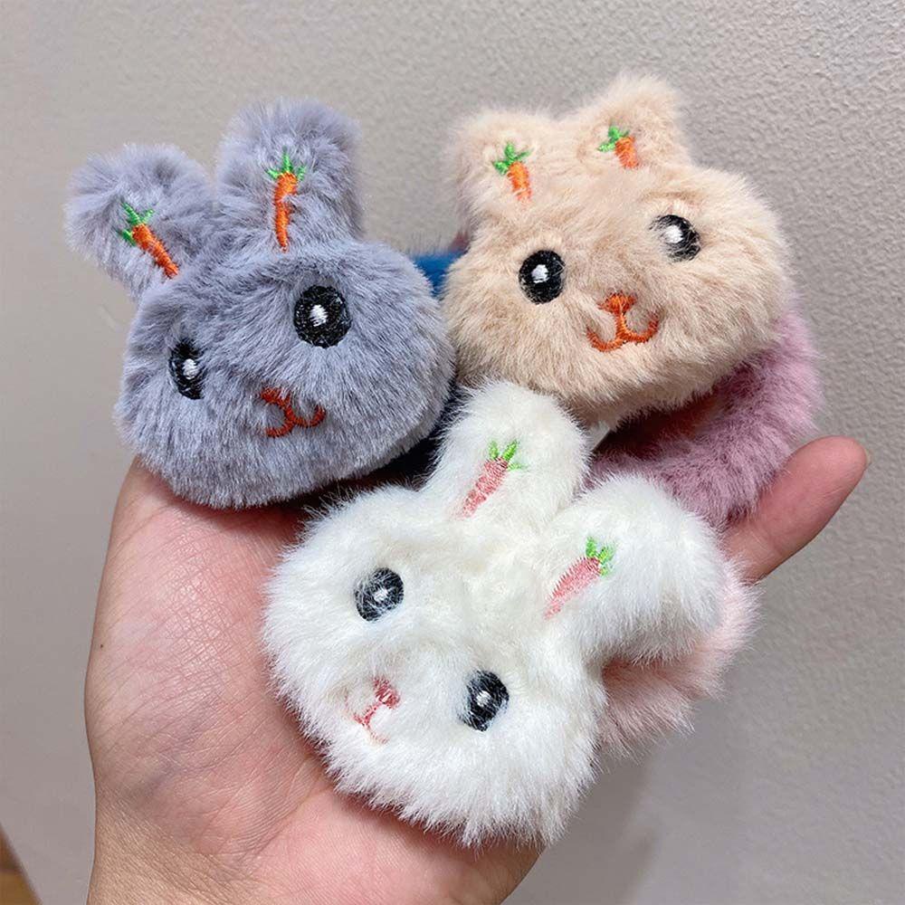 TWINKLE Dây Cột Tóc Co Giãn Hình Thỏ Bông Mềm Mại Cho Nữ