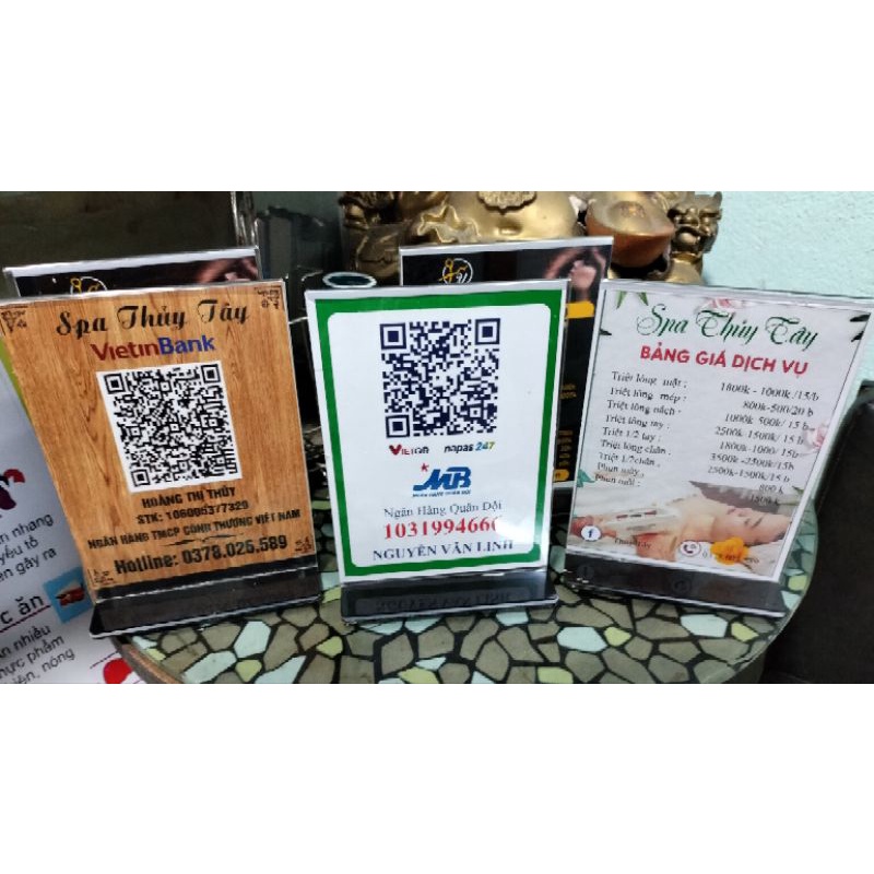 Mã QR mica khổ A5 in mã theo yêu cầu< TK ngân hàng>, < Mã Zalo>,