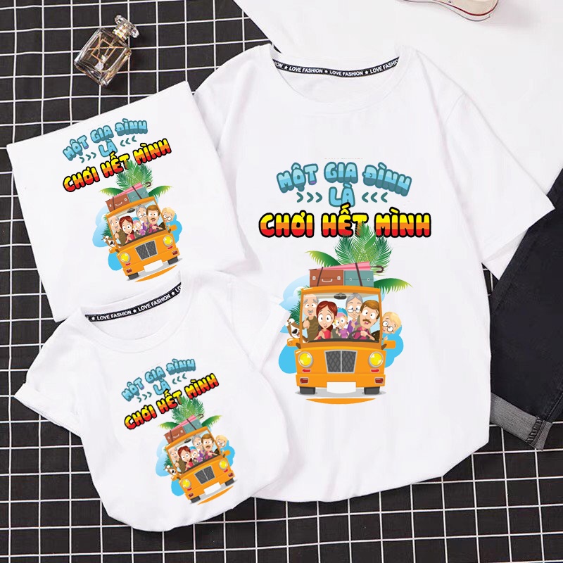 áo gia đình nhóm lớp hội cotton thoải mái dễ chịu co giản