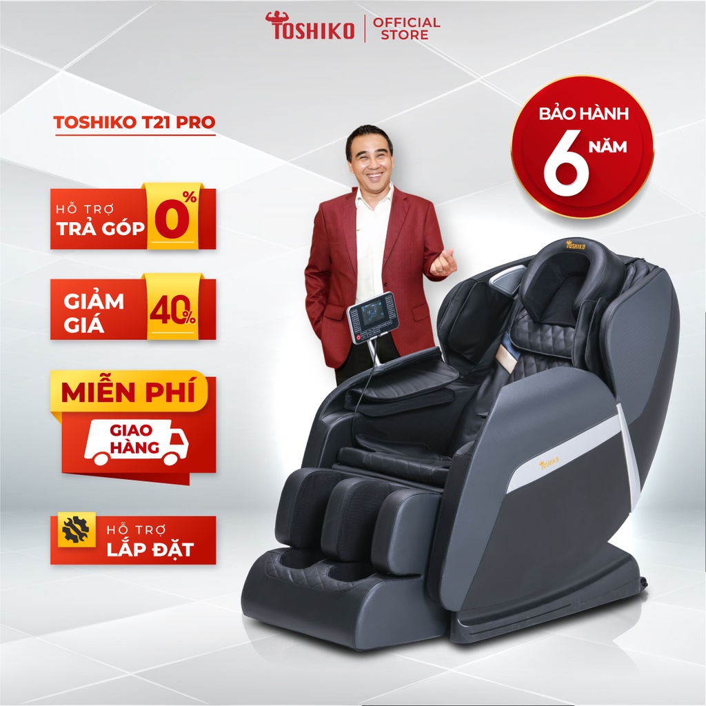 Ghế massage trị liệu toàn thân Toshiko T21Pro cao cấp [Kèm Massage Mắt] bảo hành 6 năm công nghệ nhiệt hồng ngoại