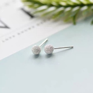 Bông tai mạ bạc s925 tròn nhám
