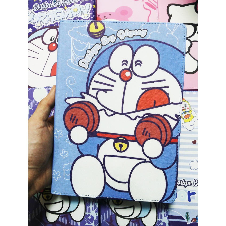 Bao da iPad Air, Air2, Pro9.7, iPad2017, iPad2018 Doraemon, Kitty khay dẻo