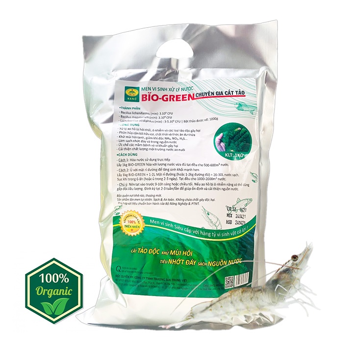 1KG Men vi sinh Cắt Tảo - Xử lý nước ao hồ nuôi Cá Tôm bị hôi thối ô nhiễm - Sạch nhớt đáy, trong nước - 100% Tự Nhiên