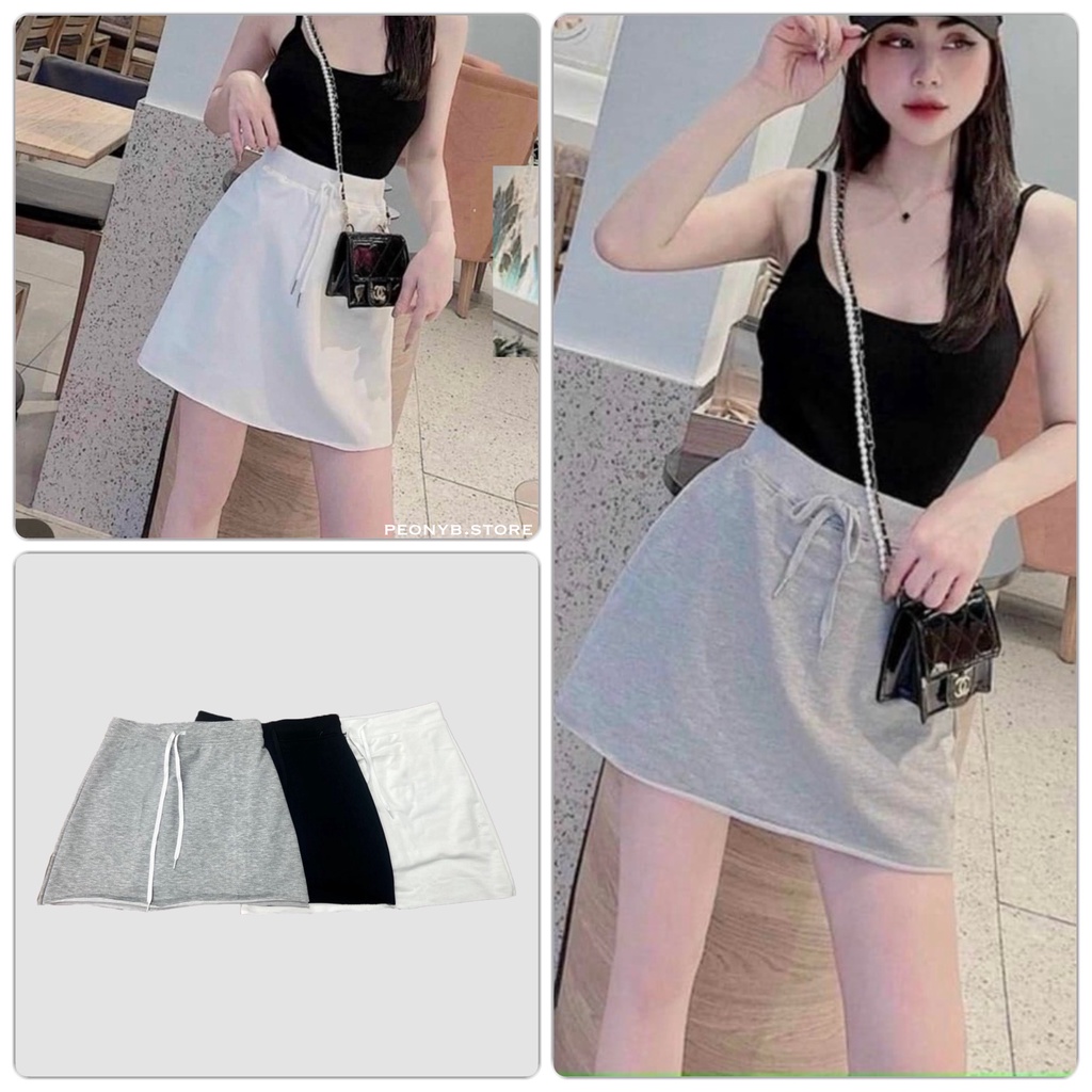 Chân Váy Da Cá Chữ A PEONYB Nữ  🌸 Short mini dáng ngắn cạp chun retro đường phố thể thao hàn quốc Ulzzang 🌸