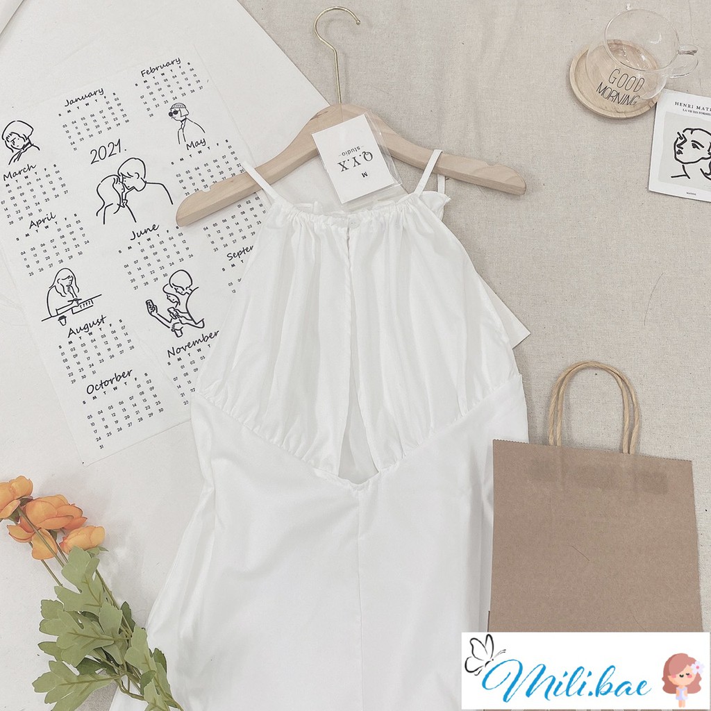 Váy Nữ, Váy Maxi Đi Biển, Váy Yếm Khoét Lưng Dáng Suông Siêu Xinh Mili Bae Store(có ảnh cận chất thật) | BigBuy360 - bigbuy360.vn