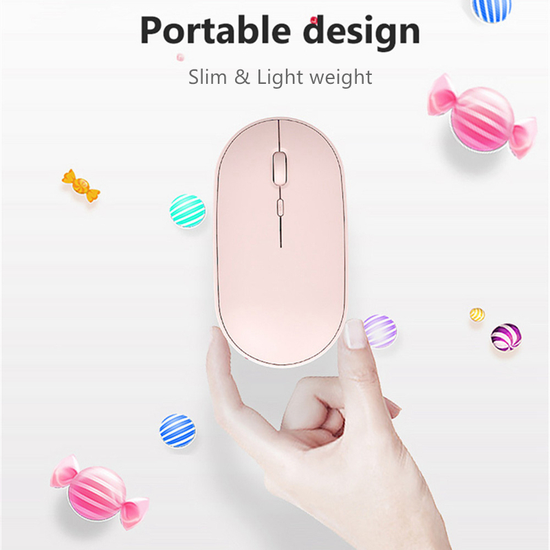 For Apple Android Tablet Laptop PC Dual Mode Wireless Bluetooth Mouse USB 2.4G Wireless Mice 2 Connections Mute Silent Mause Portable Mice