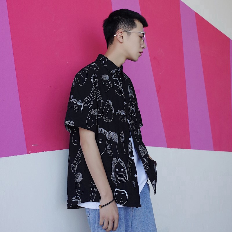 Thời trang Áo Thun Nam Nửa tay áo In Họa Tiết Thời Trang Phong Cách Hàn Quốc | BigBuy360 - bigbuy360.vn