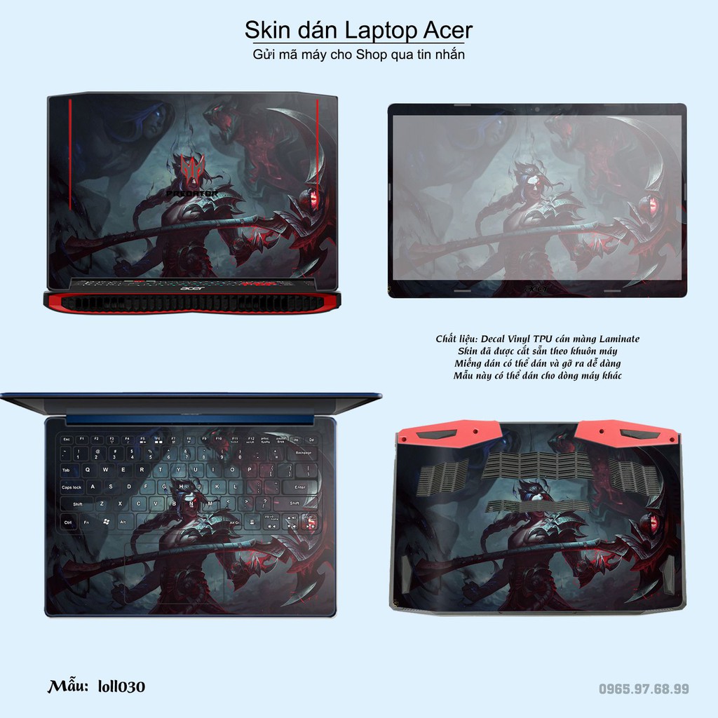 Skin dán Laptop Acer in hình Liên Minh Huyền Thoại _nhiều mẫu 4 (inbox mã máy cho Shop)