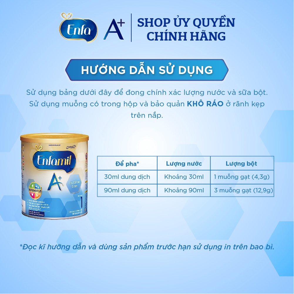 Sữa Enfamil A+ Lactofree Care 360 Brain Plus số 1 - 400g