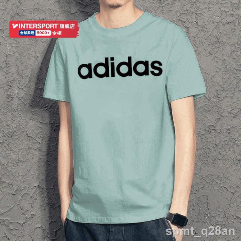 ✵❁┇Trang web chính thức của Adidas quần áo thể thao nam mùa hè mới 2021 in ngắn- thun tay lỡ GV2913 ་