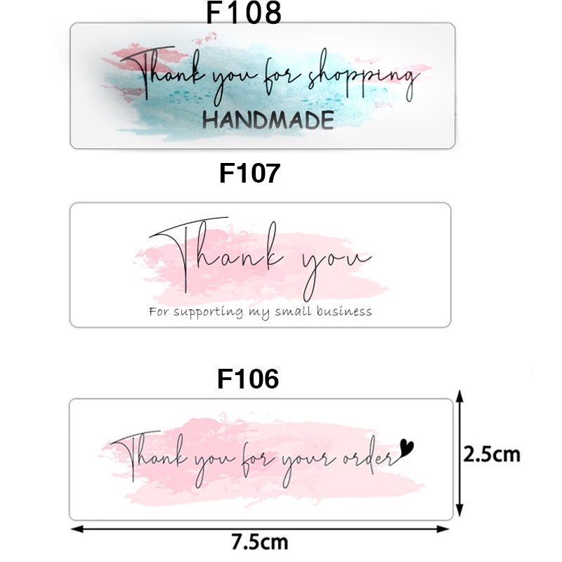 Nhãn dán in chữ Thank you for your order tùy chọn màu sắc trang trí gói hàng