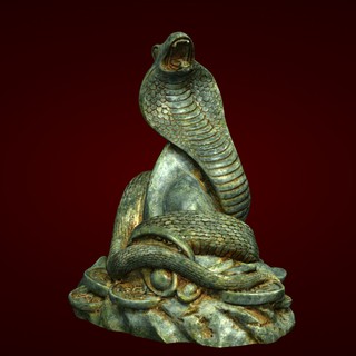 Quà sinh nhật - Tượng rắn màu xanh lá - Tượng 12 con giáp - Xưởng E3D - CV 050