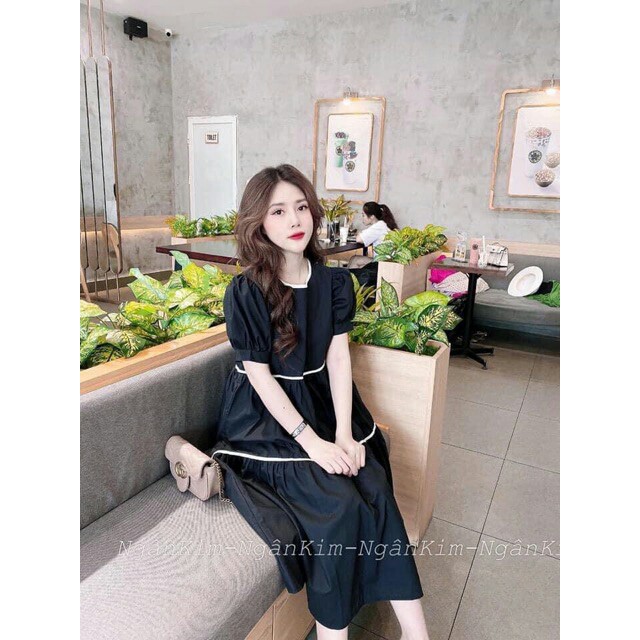 Váy bầu đẹp thời trang thiết kế mùa hè dambauxinh-KK1 Đầm bầu mùa hè dáng suông chất đũi lụa đẹp