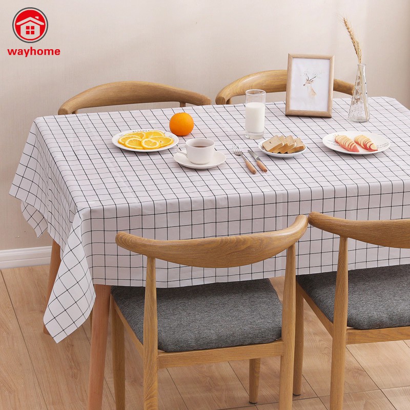Nordic tablecloth anti-scald, oil-proof, disposable plastic tablecloth, lattice tablecloth, tea table cloth, PVC cover cloth table mat, thick version | BigBuy360 - bigbuy360.vn