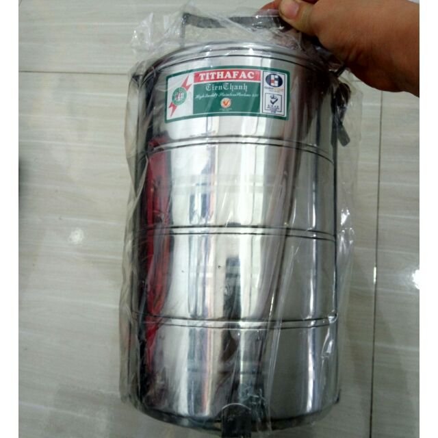 Cặp lồng inox 4 ngăn size 14cm dày