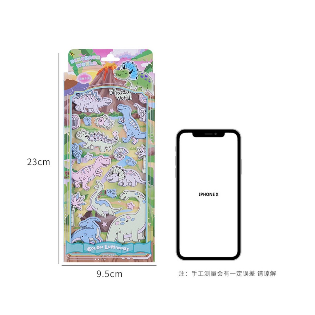 50 MẪU Sticker KHỦNG LONG HOẠT HÌNH VÀ REAL đồ chơi cho bé hình dán 3D phát triển trí tuệ