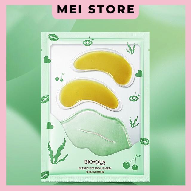Set Cặp Mặt Nạ Mắt & Môi BIOAQUA Dưỡng Ẩm Làm Mờ Quầng Thâm Trẻ Hóa Làn Da, Giúp Tăng Collagen