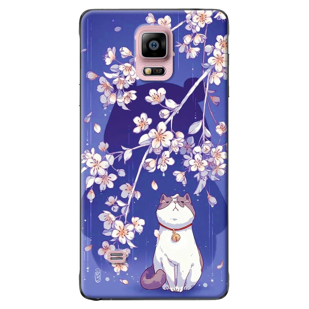 Ốp lưng dành cho Samsung Galaxy Note 4, Note 5, Note 7, Note 8, Note 9 in hình Mèo ngắm mưa