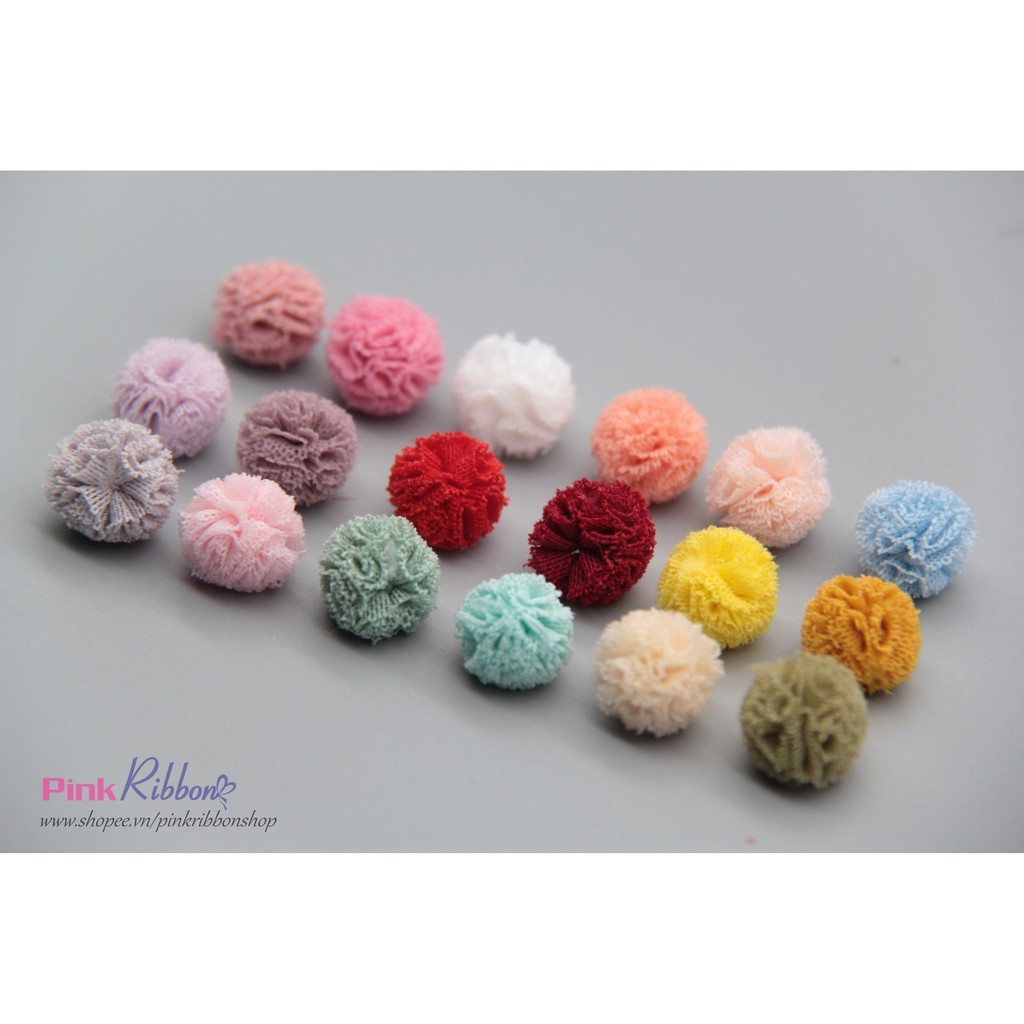 [SET 10 CÁI] Pompom các màu cỡ 1.5cm làm phụ liệu may mặc, thời trang