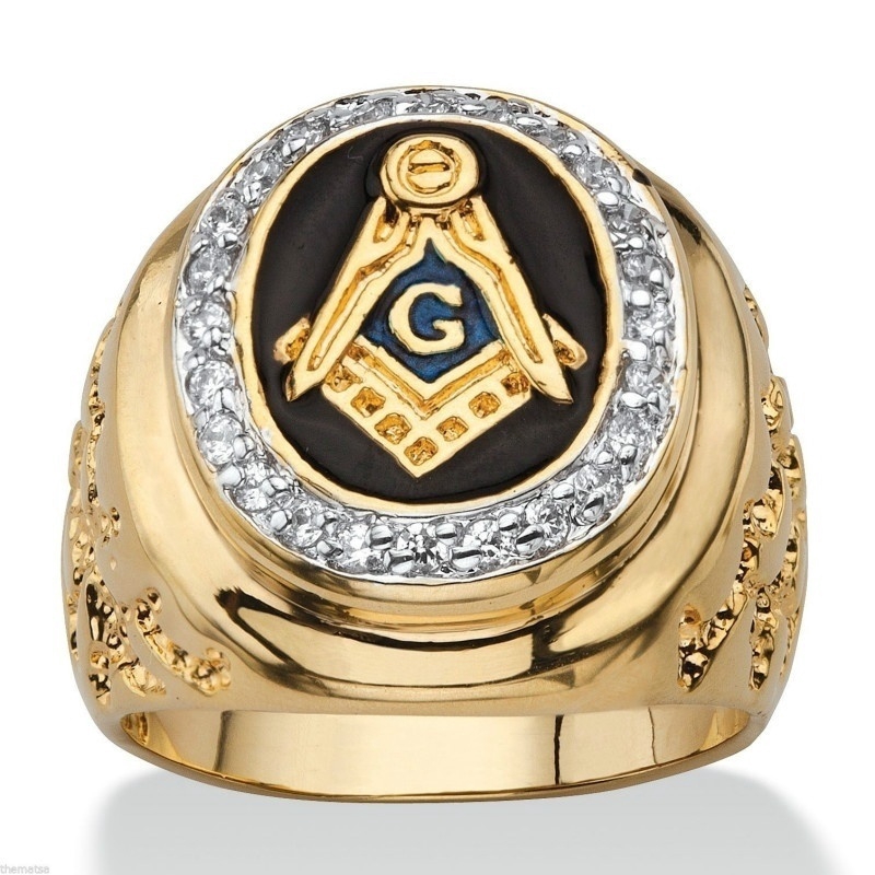 Nhẫn Nam Mạ Vàng Đính Đá Zircon Phong Cách Vintage