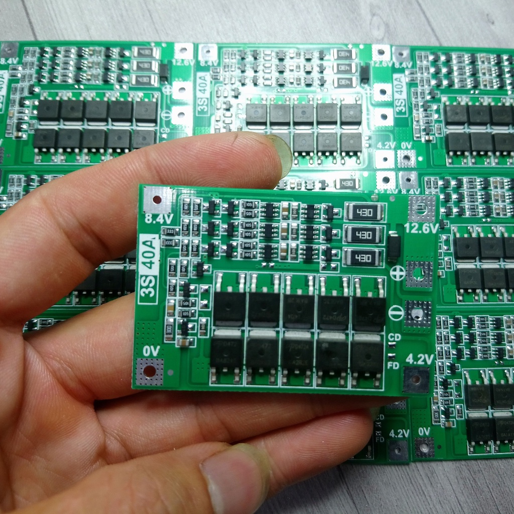 Mạch 3S Cân bằng 40A, 60A 12V 18650 Bảng bảo vệ pin có thể dùng trong máy khoan