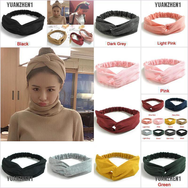[YUANZHEN1] Băng Đô Đan Chéo Vải Lụa Thắt Nút Dành Cho Bạn Nữ