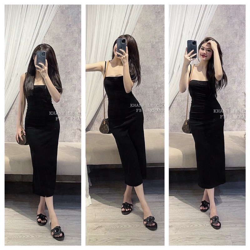 Váy 2 dây, váy body sexy chất thun ôm dáng