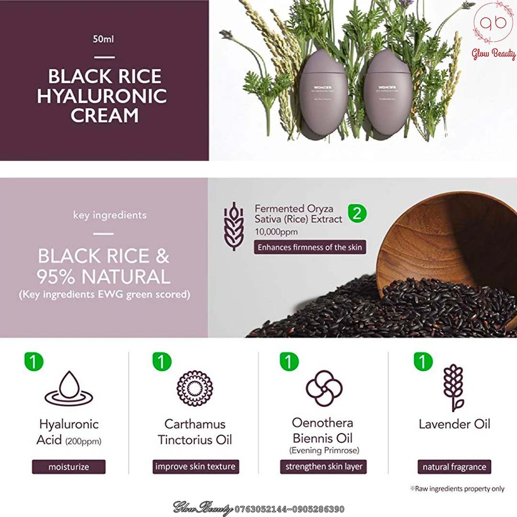 Kem dưỡng ẩm phục hồi chống lão hóa Haruharu Wonder WONDER Black Rice Hyaluronic Cream 50ml