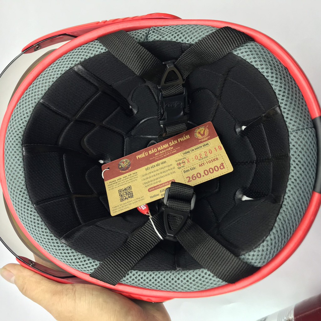 Nón bảo hiểm nửa đầu có kính cao cấp - Siêu đẹp - Asia MT105K - Đỏ nhám
