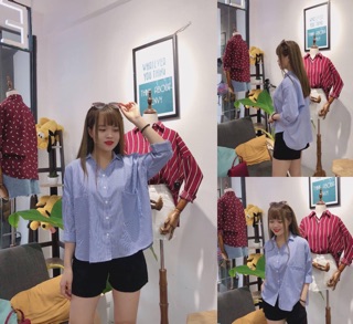 Áo sơ mi Oversize phối 2 túi