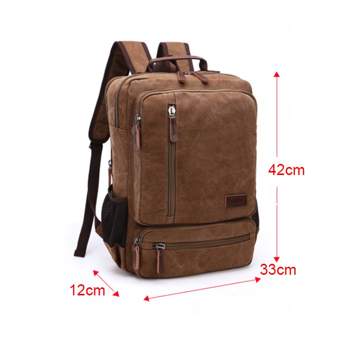 Balo nam vải canvas cao cấp phong cách mới 15,6 inch