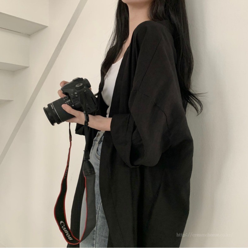 CARDIGAN LEN ĐEN TRƠN PHA NỈ MỀM - ÁO KHOÁC LEN CARDIGAN DÁNG RỘNG MÀU ĐEN HÀN QUỐC NAM NỮ - CADIGAN KHOÁC NỮ | BigBuy360 - bigbuy360.vn