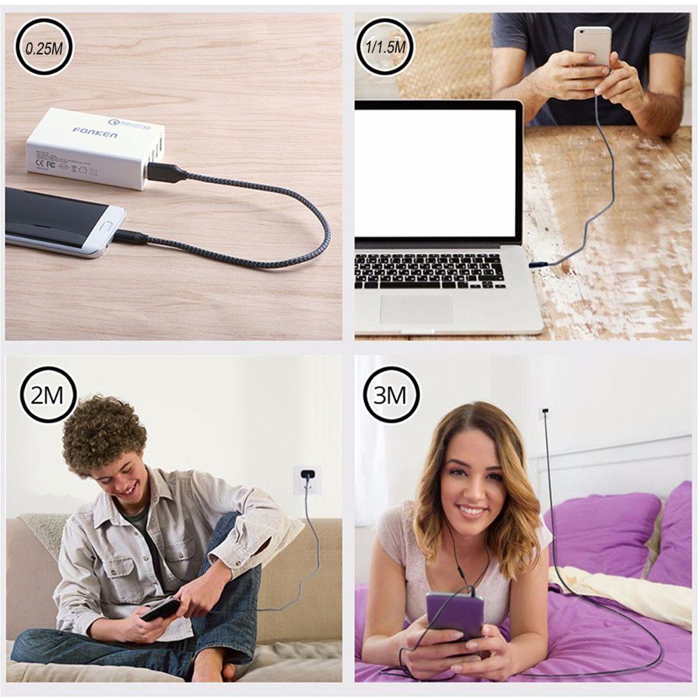 Dây Cáp Sạc Nhanh USB Đồng Bộ Dữ Liệu Cho Điện Thoại Di Động