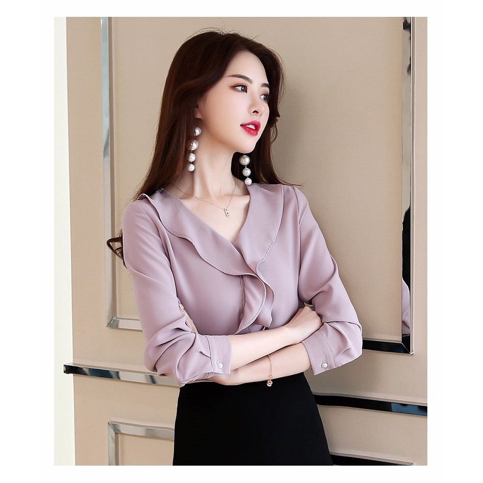 Áo sơ mi công sở ❣️FREESHIP❣️ÁO CỔ TIM HELEN- Hàng thiết kế chuẩn