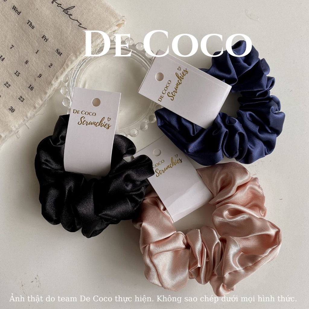 Scrunchies lụa satin, chun buộc tóc decoco.accessories