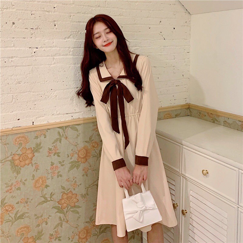 [ Mã FAMAYWA2 giảm 10K đơn 50K] (New) VÁY MAXI NỮ THẮT NƠ PHỐI TAY Ulzzang - ĐẦM POLO CỔ BẺ THỦY THỦ TRẮNG ĐEN | BigBuy360 - bigbuy360.vn