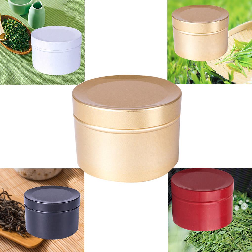Hộp Thiếc Mini Hình Tròn Đựng Trà 50ml