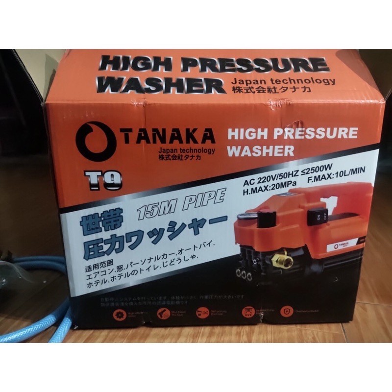 [Nội Địa] Máy rửa xe Tanaka 2500W - Có van chỉnh áp - Tặng kèm bình tạo bọt trị giá 65k
